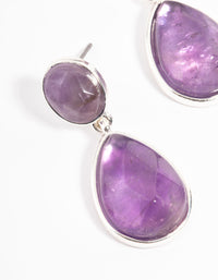 Silver Plated Amethyst Teardrop Earrings - link has visual effect only