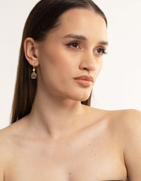 Gold Plated Semi Precious Stone Drop Earrings - link has visual effect only