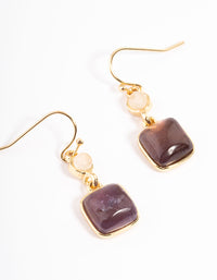 Gold Plated Semi Precious Stone Drop Earrings - link has visual effect only