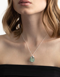 Silver Plated Green Fluorite Necklace - link has visual effect only