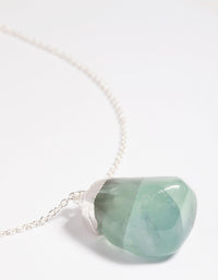 Silver Plated Green Fluorite Necklace - link has visual effect only