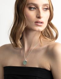 Silver Plated Green Fluorite Necklace - link has visual effect only