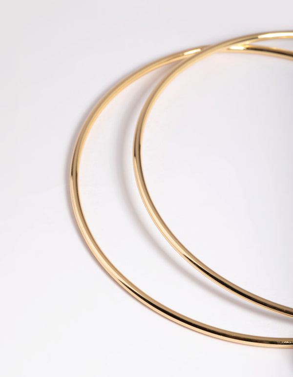 Gold Plated Rose Quartz Charm Bangle Bracelet