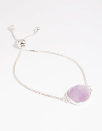 Silver Plated Amethyst Toggle Bracelet - link has visual effect only
