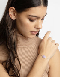 Silver Plated Amethyst Toggle Bracelet - link has visual effect only
