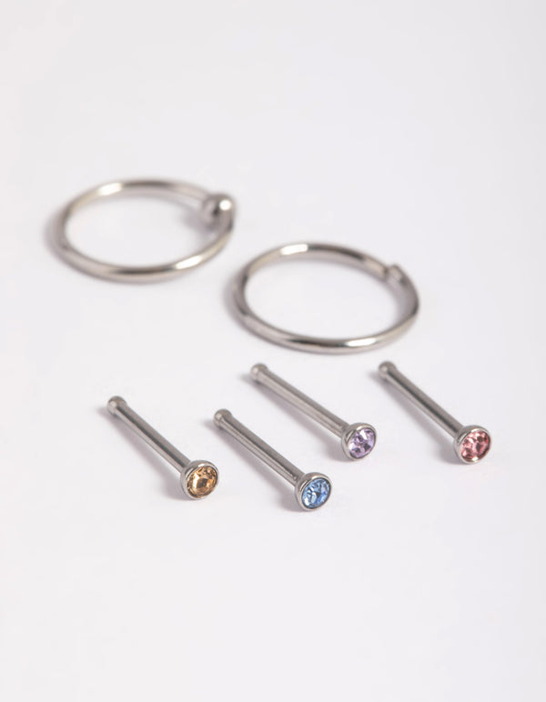 Surgical Steel Pastel Nose Stud 6-Pack