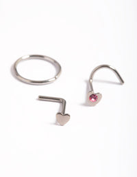 Titanium Hearts Nose Stud Pack - link has visual effect only