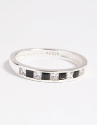 Sterling Silver Cubic Zirconia Band Ring - link has visual effect only