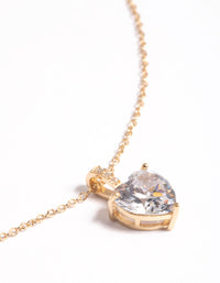Gold Plated Sterling Silver Cubic Zirconia Heart Necklace - link has visual effect only