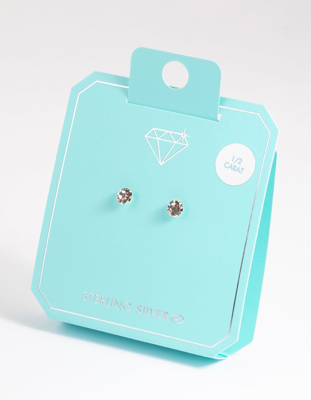 Sterling Silver Peach 5mm Stud Earrings
