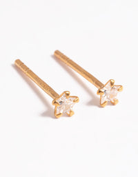 Gold Plated Sterling Silver Star Stud Earrings - link has visual effect only