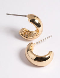 Gold Plated Brass Chubby Hoop Earrings - link has visual effect only