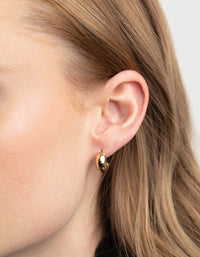 Gold Plated Brass Chubby Hoop Earrings - link has visual effect only