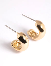 Gold Plated Brass Chubby Hoop Earrings - link has visual effect only