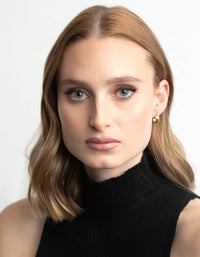 Gold Plated Brass Chubby Hoop Earrings - link has visual effect only