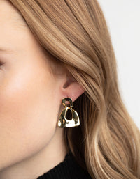 Gold Plated Molten Door Knocker Earrings - link has visual effect only