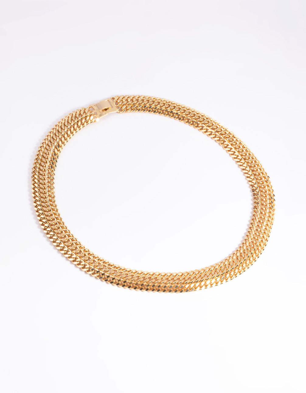Gold Plated Curb Chain Layered Necklace