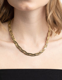 Gold Plated Flat Chain Necklace - link has visual effect only
