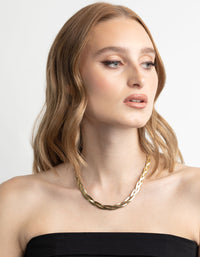 Gold Plated Flat Chain Necklace - link has visual effect only