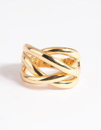 Gold Plated Knotted Statement Ring - link has visual effect only