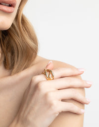 Gold Plated Knotted Statement Ring - link has visual effect only