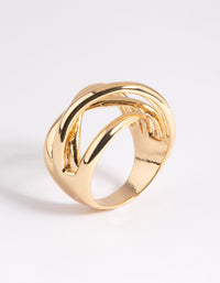 Gold Plated Knotted Statement Ring - link has visual effect only