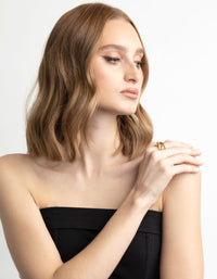 Gold Plated Knotted Statement Ring - link has visual effect only