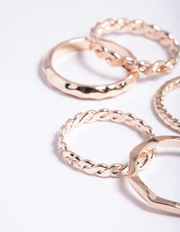 Rose Gold Crossiant Rings 5-Pack - link has visual effect only