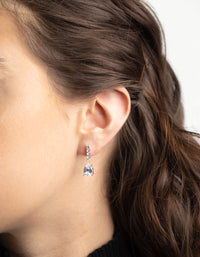 Silver Cubic Zirconia Pear Cut Drop Earrings - link has visual effect only