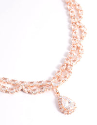 Rose Gold Cubic Zirconia Lace Teardrop Necklace - link has visual effect only