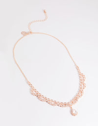 Rose Gold Cubic Zirconia Lace Teardrop Necklace - link has visual effect only