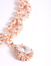 Rose Gold Cubic Zirconia Lace Teardrop Necklace - link has visual effect only