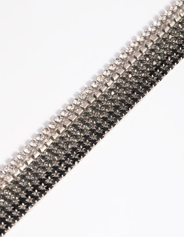 Silver Diamante Ombre Bracelet