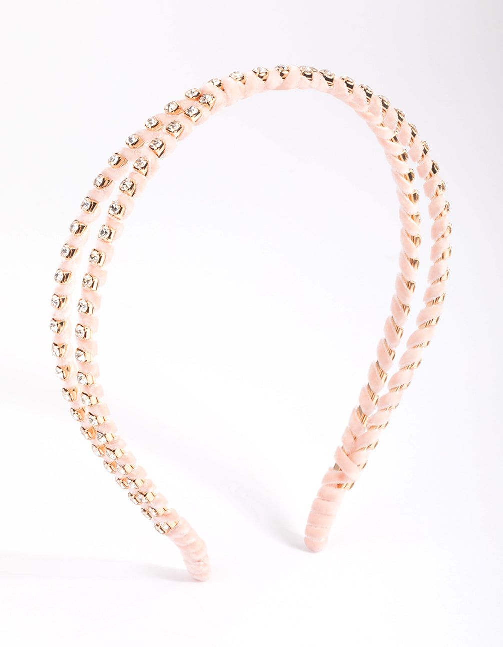 Blush Diamante Crossover Headband