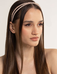 Blush Diamante Crossover Headband - link has visual effect only