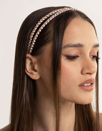 Blush Diamante Crossover Headband - link has visual effect only