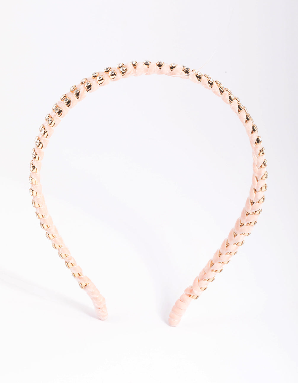 Blush Diamante Crossover Headband