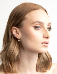 Gold Plated Brass Cubic Zirconia Butterfly Earring Stack 6-Pack - link has visual effect only