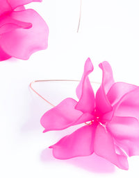 Fuchsia Frosted Flower Drop Earrings - link has visual effect only