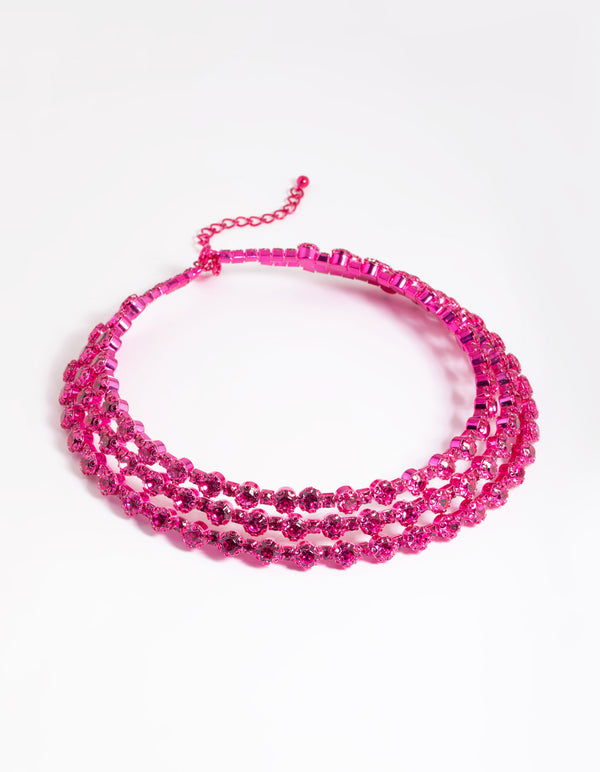Pink Diamante Necklace