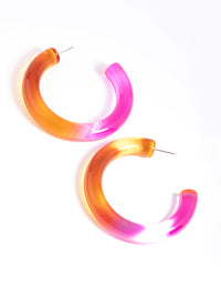 Pink Tube 62mm Hoop Earrings - link has visual effect only