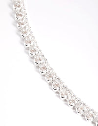 Silver Double Row Tennis Necklace - link has visual effect only