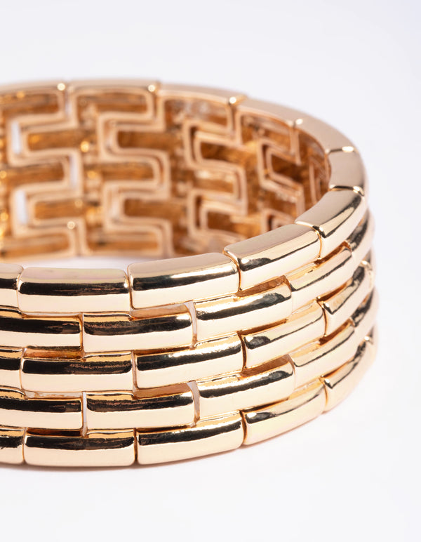 Gold Woven Stretch Bracelet