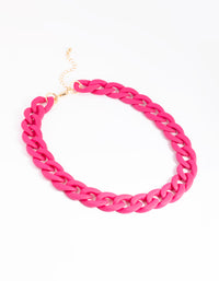 Matte Rubber Coated Chain Necklace - link has visual effect only