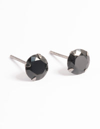 Ruthenium Plated Sterling Silver 1 CT Cubic Zirconia Studs - link has visual effect only