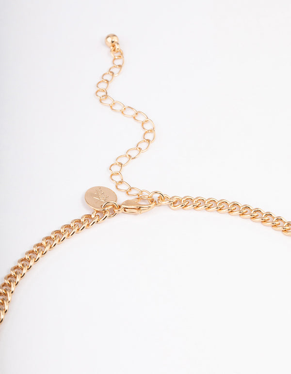 Gold Mixed Stone Detailed Necklace & Earrings