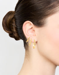 Waterproof Gold Plated Stainless Steel Mixed Huggie Earrings Pack - link has visual effect only