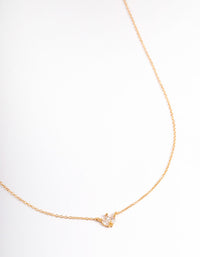 Gold Plated Sterling Silver Cubic Zirconia Marquise Trio Necklace - link has visual effect only