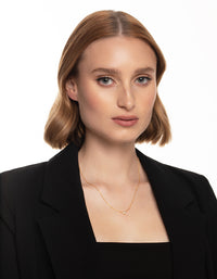 Gold Plated Sterling Silver Cubic Zirconia Marquise Trio Necklace - link has visual effect only