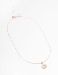 Rose Gold Cubic Zirconia Diamante Clover Necklace - link has visual effect only